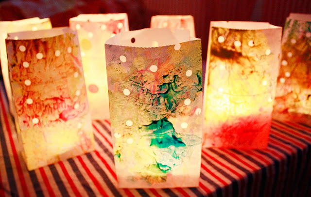 Melted Crayon Luminaries Melted Crayon Luminaries