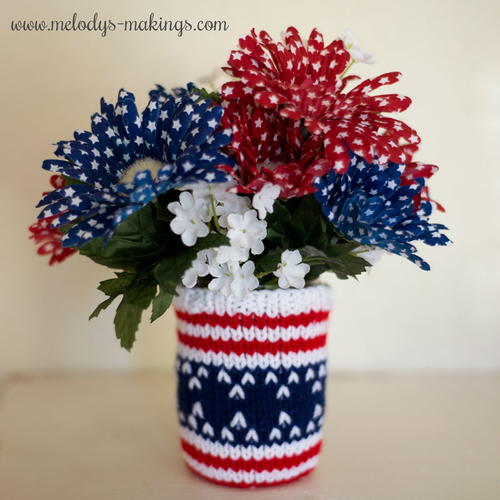 Patriotic Mason Jar Cozy Patriotic Mason Jar Cozy