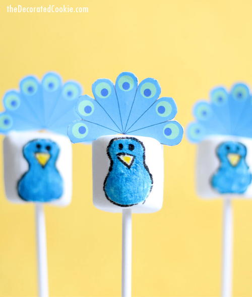 Peacock Marshmallow Pops Peacock Marshmallow Pops
