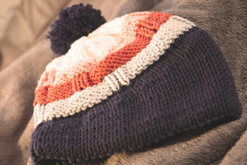 Knitted Pom Pom Beanie Knitted Pom Pom Beanie