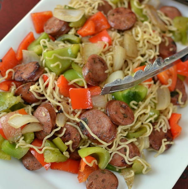 Chicken Sausage Ramen Stir Fry Chicken Sausage & Ramen Stir Fry
