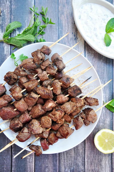 Grilled Lamb Kabobs with Tzatziki Sauce Grilled Lamb Kabobs with Tzatziki Sauce