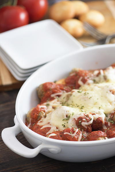 4-Ingredient Meatball Sub Casserole
