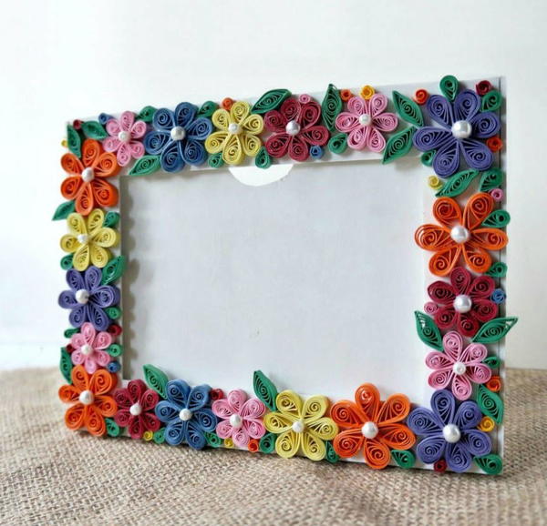 Quilled Flower Photo Frame Craft Quilled Flower Photo Frame Craft