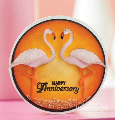 Flamingo Love Handmade Anniversary Card