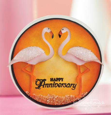 Flamingo Love Handmade Anniversary Card Flamingo Love Handmade Anniversary Card