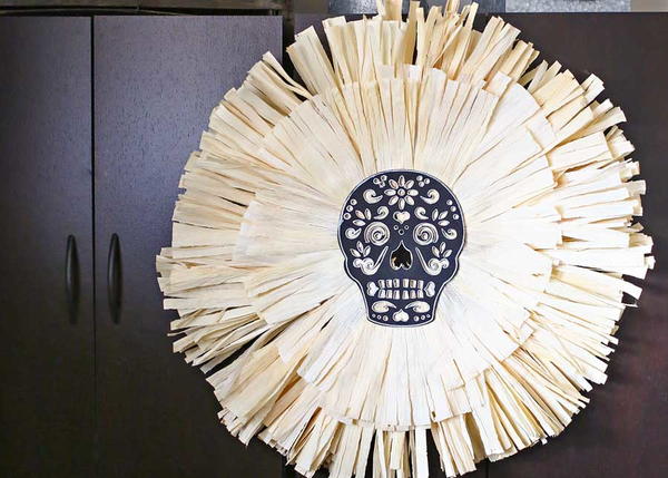 Sugar Skull Corn Husk Wreath Sugar Skull Corn Husk Wreath