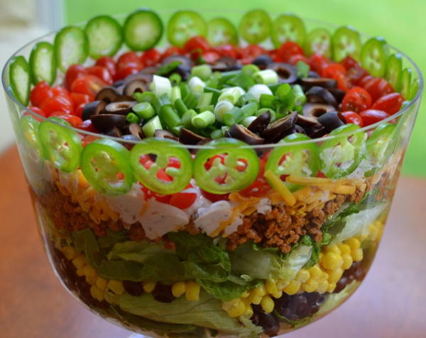 Layered Taco Salad Layered Taco Salad