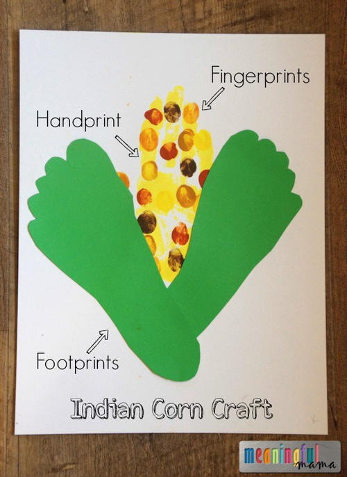 Kids Indian Corn Handprint Paper Craft Kids Indian Corn Handprint Paper Craft