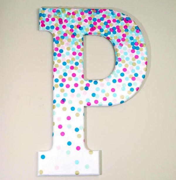 Confetti Covered Letter Wall Art Confetti Covered Letter Wall Art
