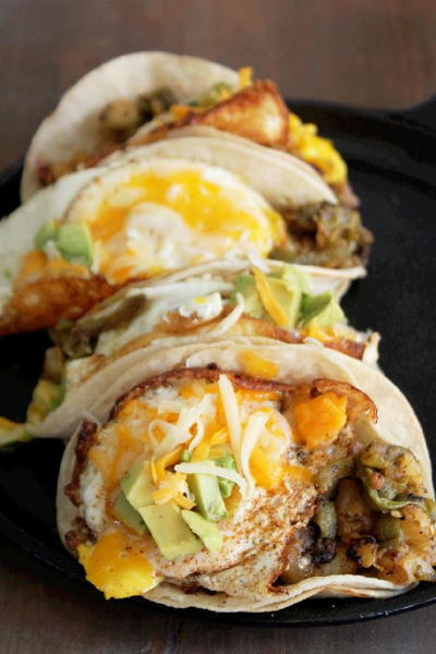 Roasted Hatch Chili Breakfast Tacos