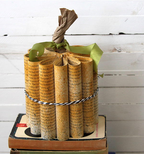 Old Book Pages Pumpkin Old Book Pages Pumpkin