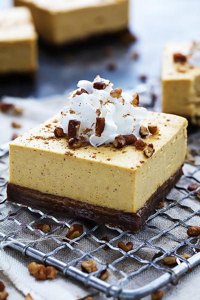 Pumpkin Cheesecake Bars with Gingersnap Crust Pumpkin Cheesecake Bars with Gingersnap Crust