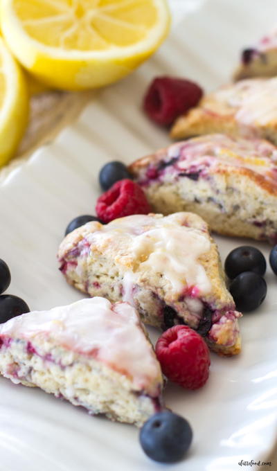 Mixed Berry Scones with a Lemon Glaze Mixed Berry Scones with a Lemon Glaze