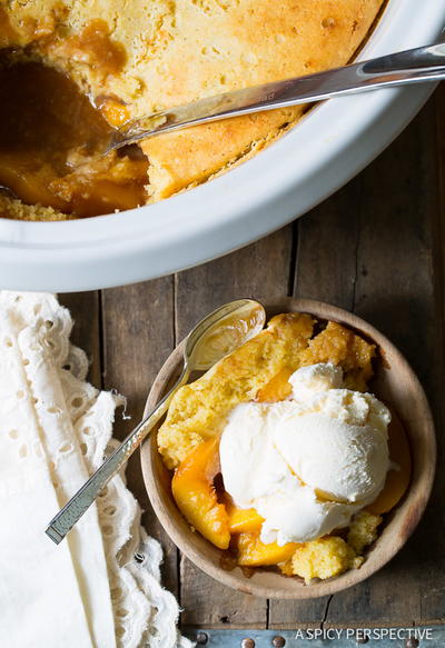 Southern Slow Cooker Peach Cobbler Recipe
