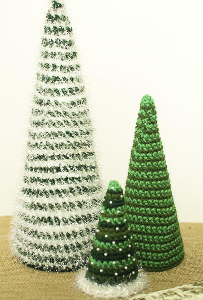 Coordinating Crocheted Christmas Trees Coordinating Crocheted Christmas Trees
