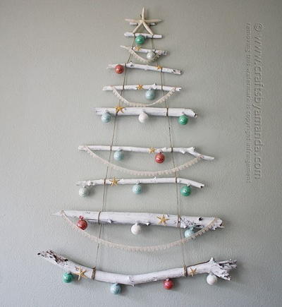 Beachy Branch Wall Christmas Tree Beachy Branch Wall Christmas Tree