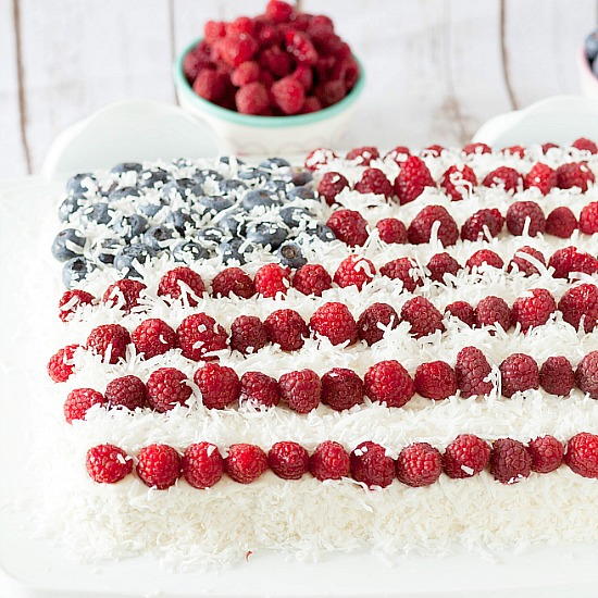 Coconut Berry Flag Cake