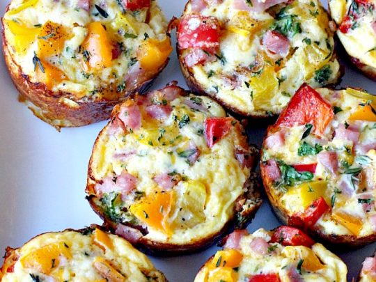 Bite-Sized Ham and Cheese Breakfast Casseroles Bite-Sized Ham and Cheese Breakfast Casseroles