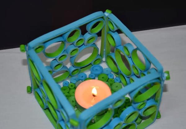 Quilled DIY Candle Holder Quilled DIY Candle Holder