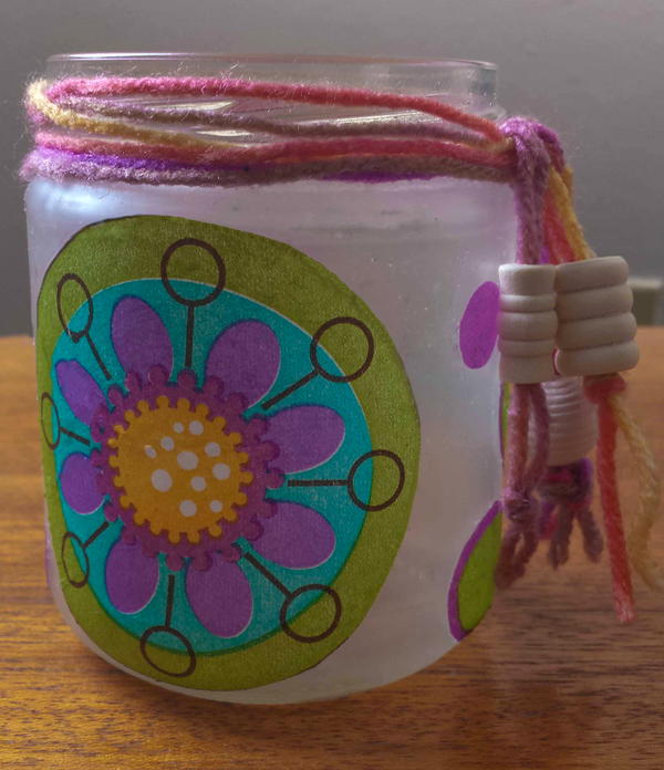 Glass Jar Mod Podge Makeover