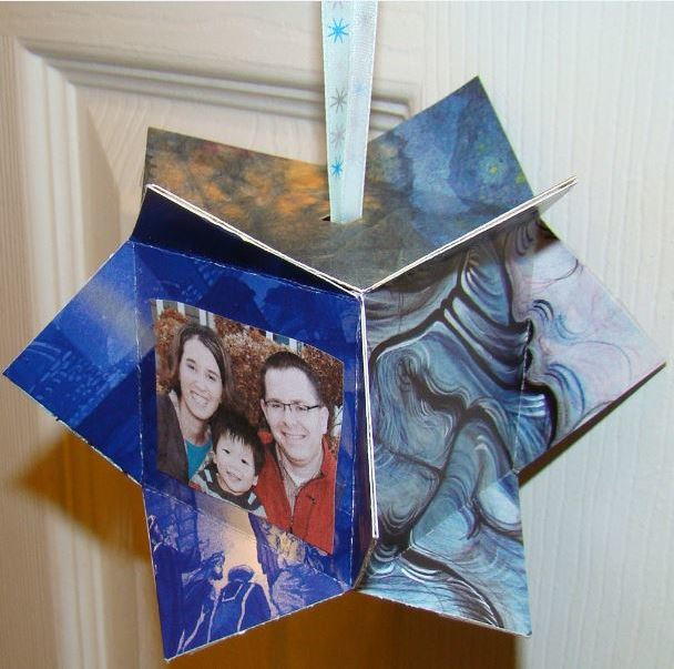 Homemade Photo Ornament From Christmas Cards Homemade Photo Ornament From Christmas Cards