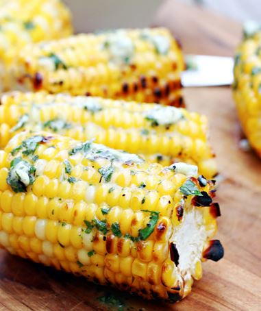 Grilled Corn and Basil Butter