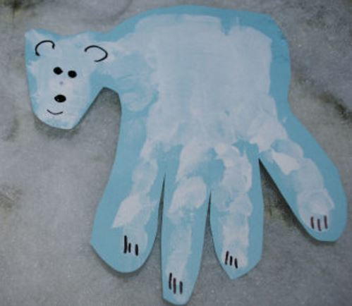 Polar Bear Handprint Polar Bear Handprint