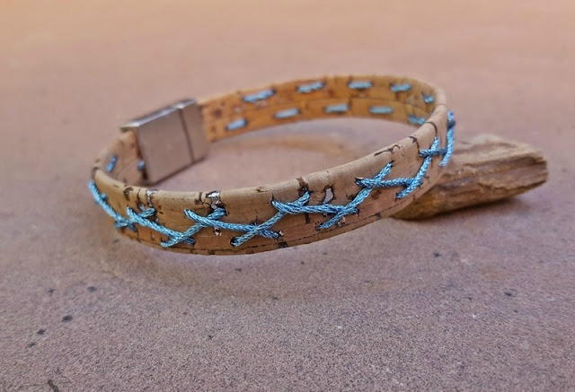 Cork Stitched DIY Bracelet