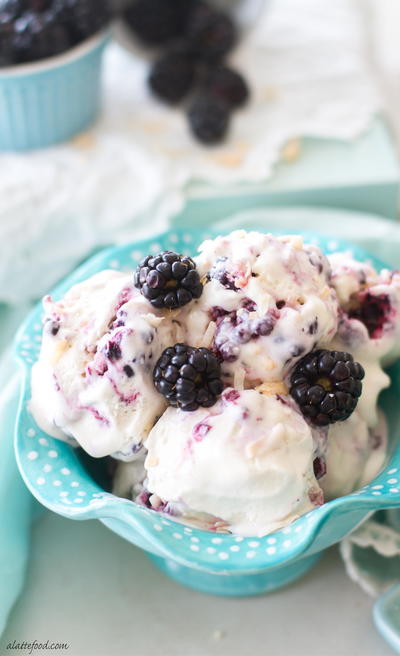 Toasted Coconut Blackberry Ice Cream