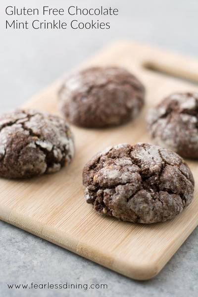 Gluten Free Chocolate Mint Crinkle Cookies Gluten Free Chocolate Mint Crinkle Cookies