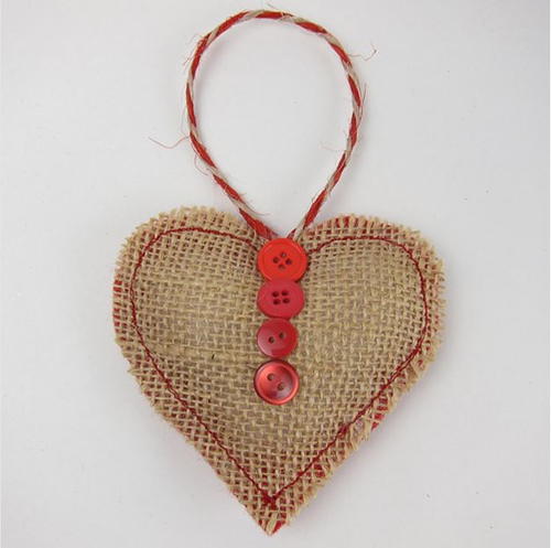 Sweet Burlap Heart Ornament Sweet Burlap Heart Ornament