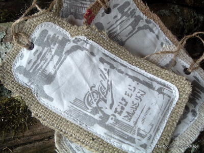 Rustic Burlap Jar Ornament