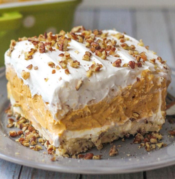 Pumpkin Pudding Mix Dessert Lasagna | TheBestDessertRecipes.com