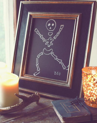 Chalk Skeleton Halloween Craft
