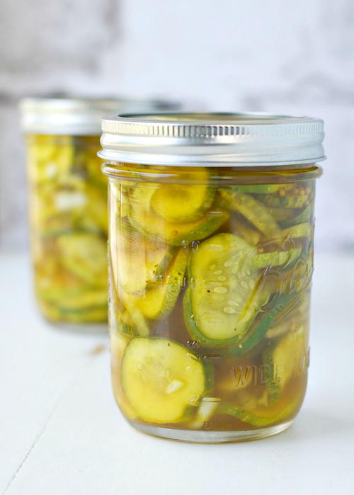 Easy Lower Sugar Bread and Butter Refrigerator Pickles Easy Lower Sugar Bread and Butter Refrigerator Pickles