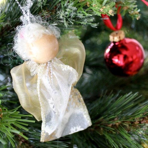 Ribbon Christmas Angel Ornament