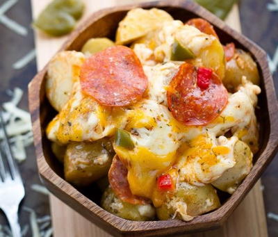 Pizza-Flavored Slow Cooker Potatoes