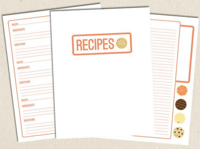 Sweet Free Printable Recipe Pages Allfreepapercrafts Com
