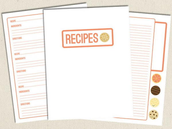Sweet Free Printable Recipe Pages Sweet Free Printable Recipe Pages