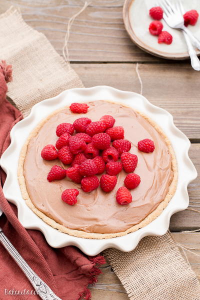 Paleo Raspberry French Silk Pie