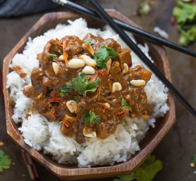 Tangy Slow Cooker Thai Peanut Chicken