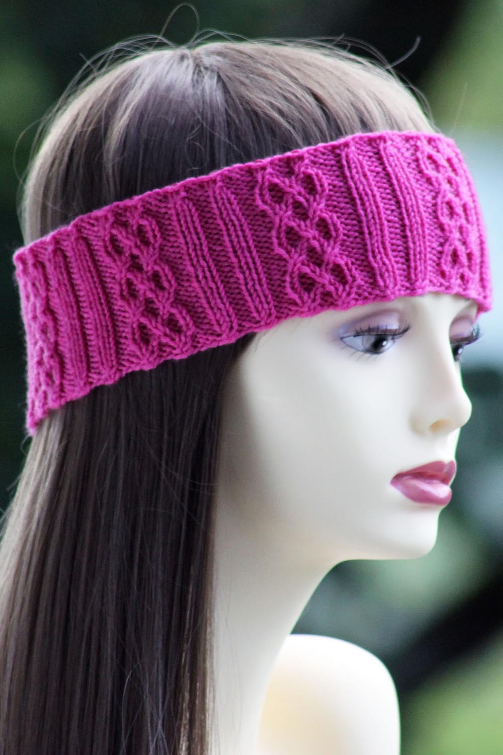Pink Cable Braid Headband | AllFreeKnitting.com