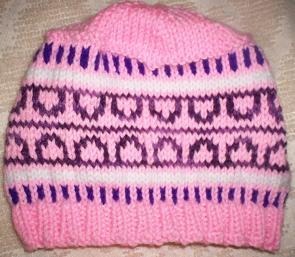 Pink and Purple Colorwork Hat Pink and Purple Colorwork Hat