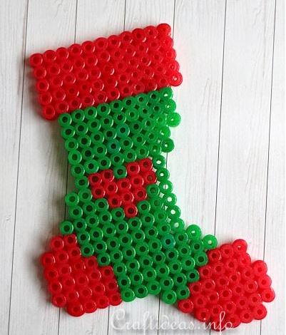 Stocking Perler Bead Pattern Ornament Stocking Perler Bead Pattern Ornament