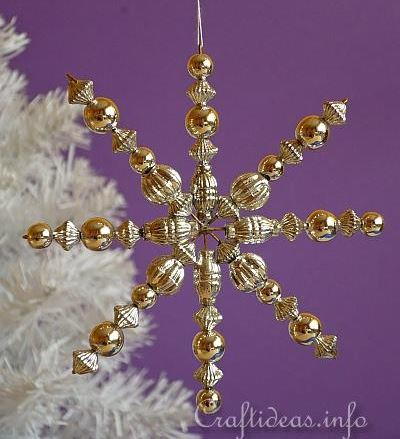 Beaded Snowflake DIY Christmas Ornament Beaded Snowflake DIY Christmas Ornament