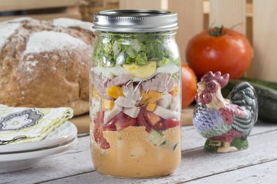 Chefs Salad in a Jar