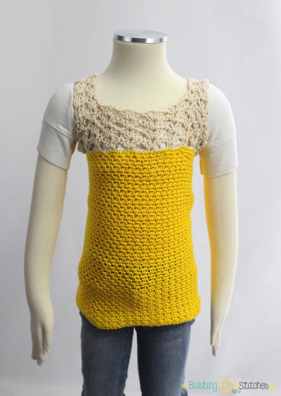 Yellow Lacy Crochet Shirt
