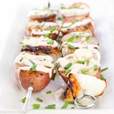 Easy & Healthy Grilled Potatoes with Bleu Cheese
