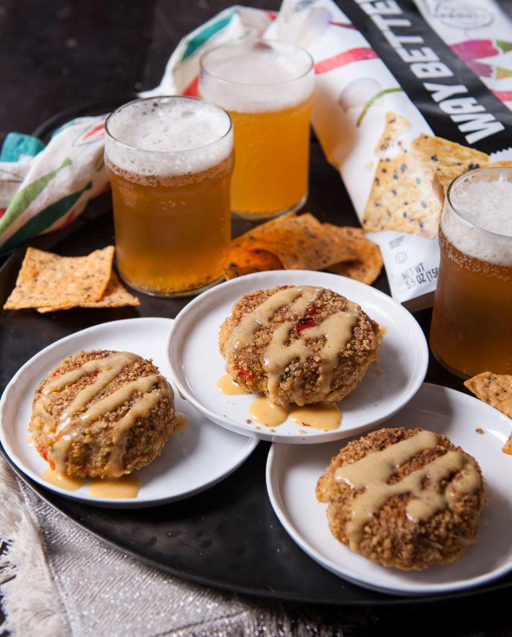 Spicy Crab Cakes with Beer Hollandaise